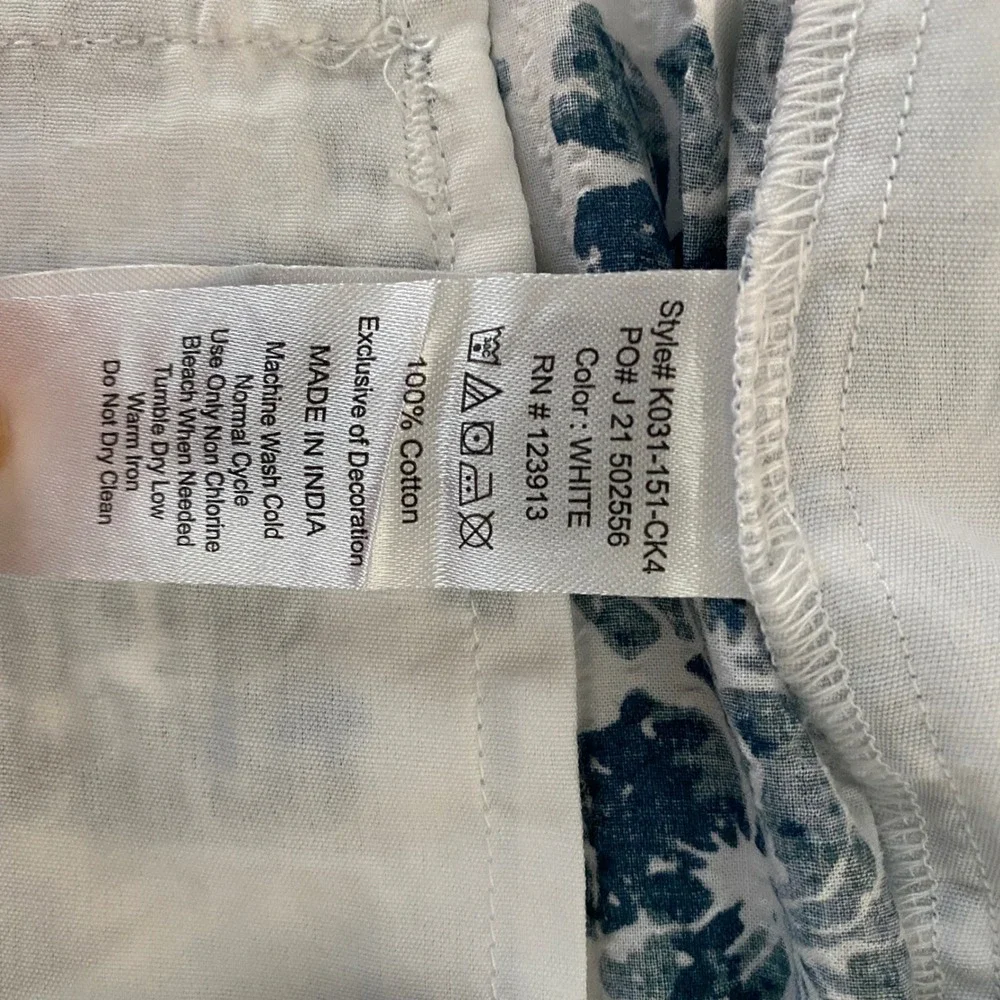 JACHS NY Mens 40 White Blue Hibiscus Floral Seersucker Cotton Shorts Flat Front